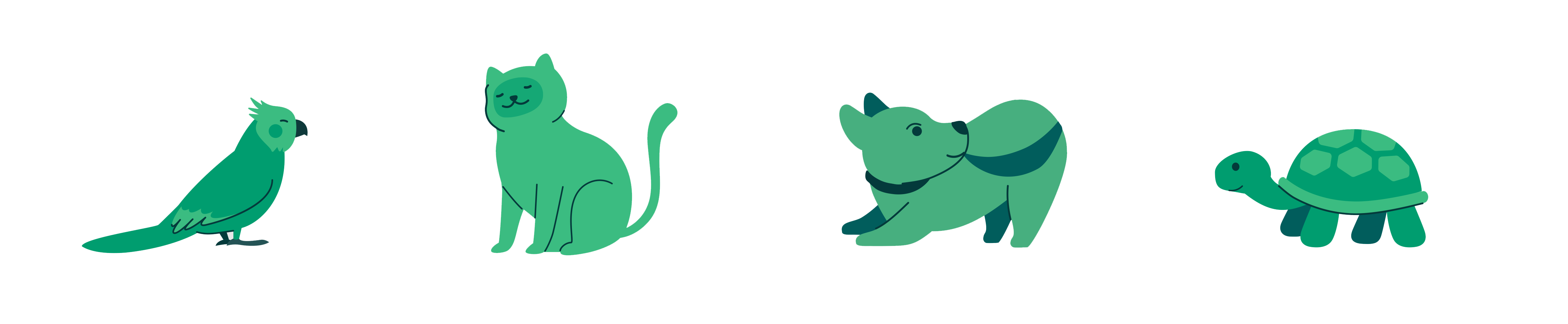 Mascotas felices reunidas