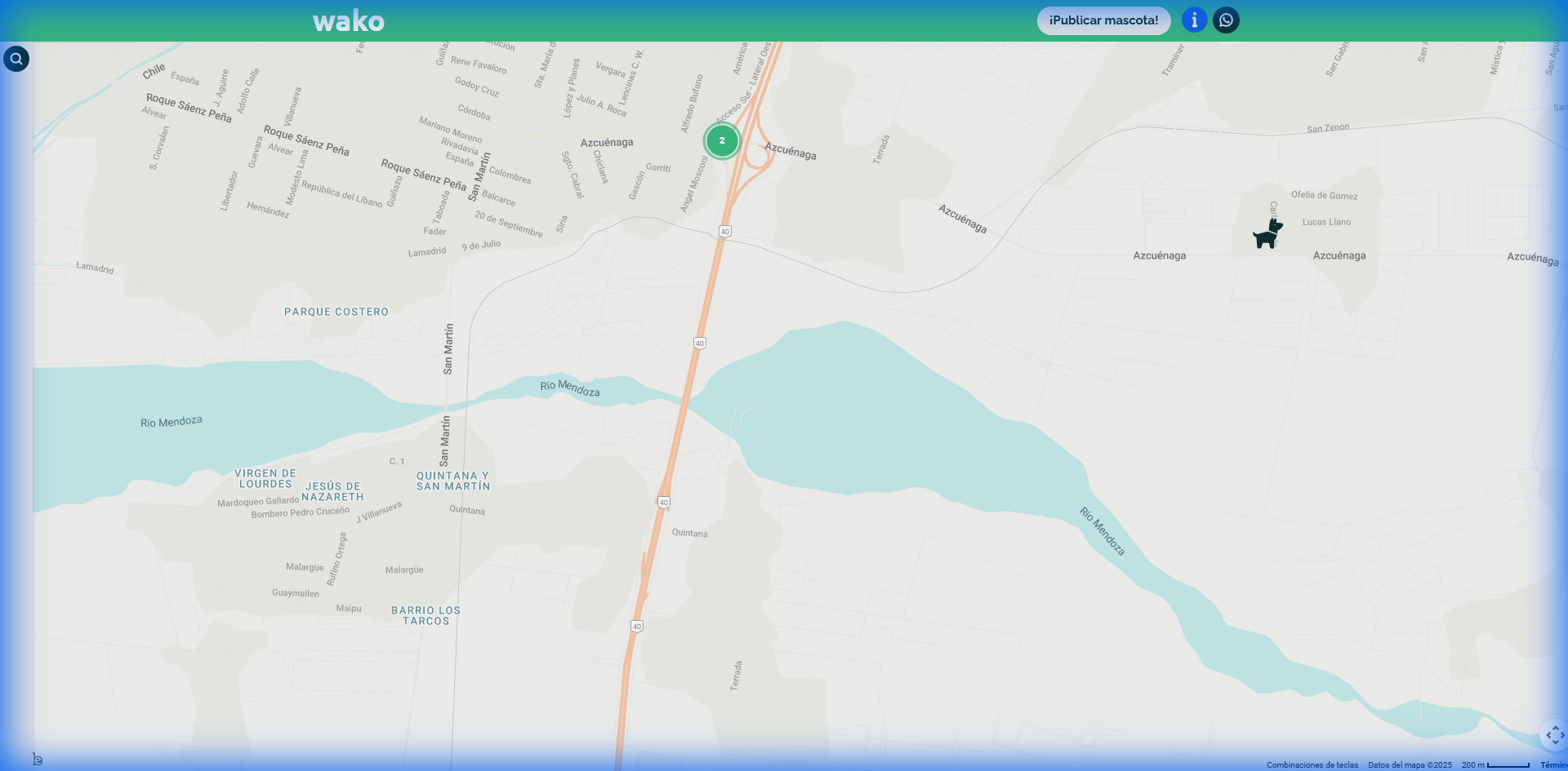 Mapa de búsquedas activas